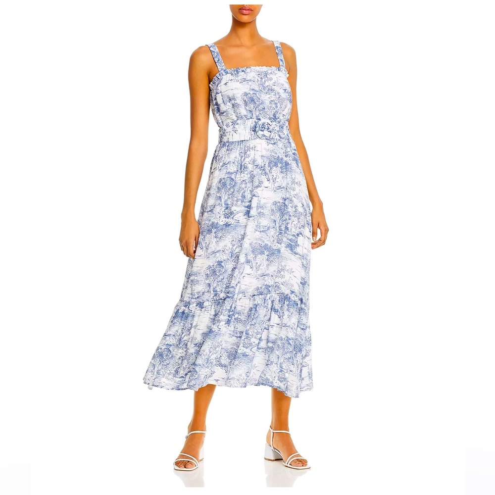 Belted Toile-Print Midi Dress - Lucy Paris